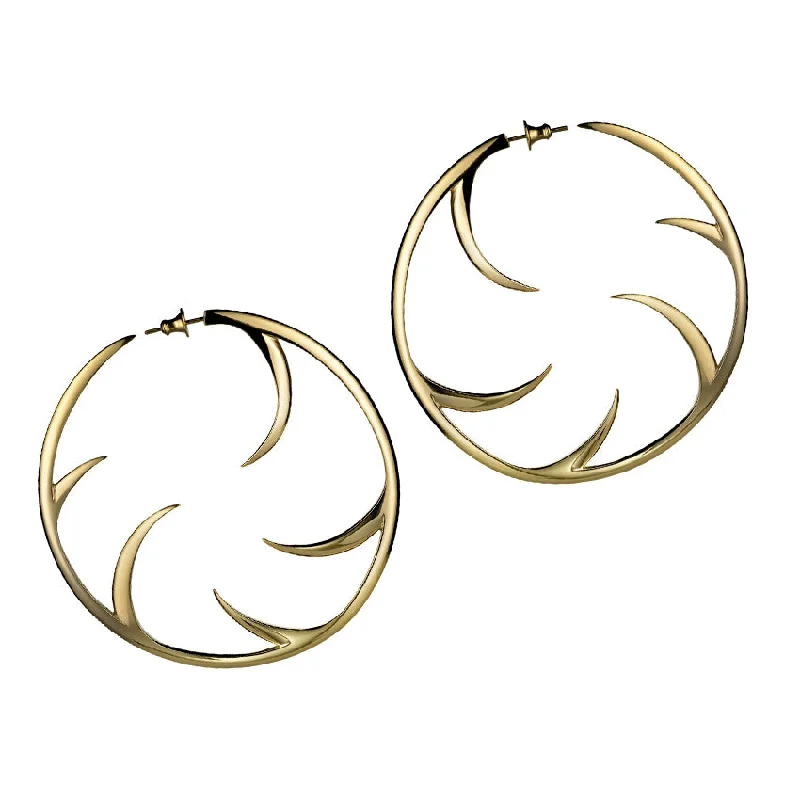 Best hoop earrings with intricate beaded details for a textured, stylish appearance-Talon Statement Cat Claw Hoop Earrings - Yellow Gold Vermeil