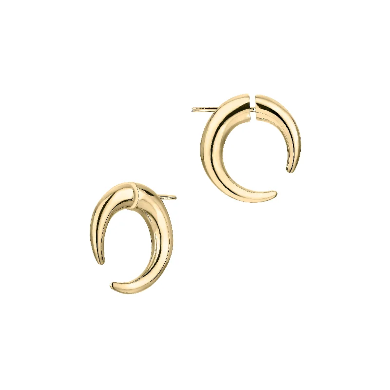 Classic hoop earrings with a thin profile for a sleek and subtle style-Talon Small Hoop Earrings - Yellow Gold Vermeil