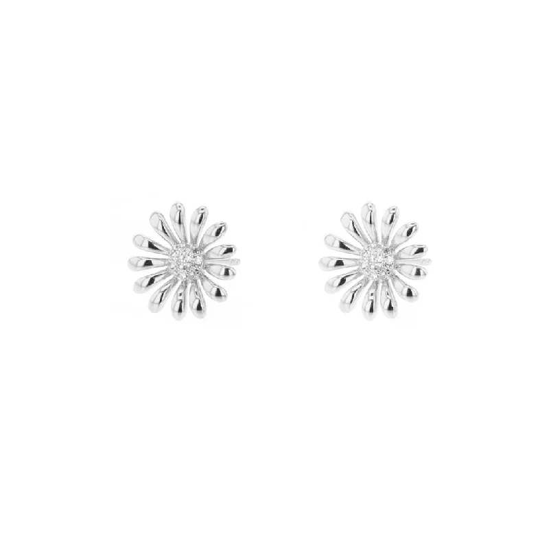 Stud Earrings for Christmas Party -0.06 ctw Diamond Flower Stud Earrings