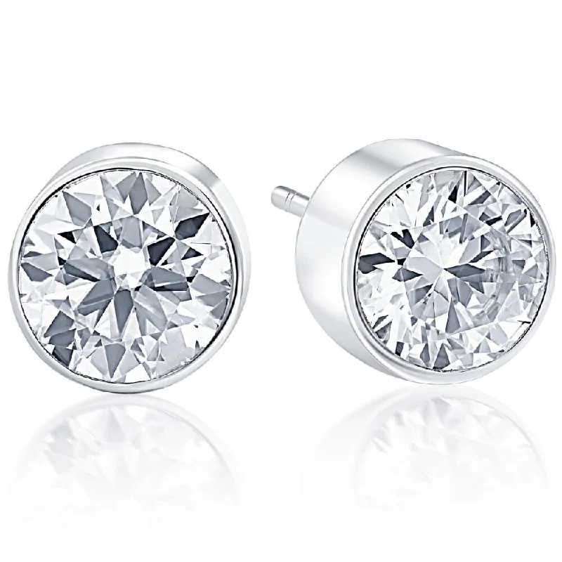 Stud Earrings for Party Look -1.00Ct Round Brilliant Cut Natural Quality VS2-SI1 Diamond Stud Earrings in Gold Round Bezel Setting