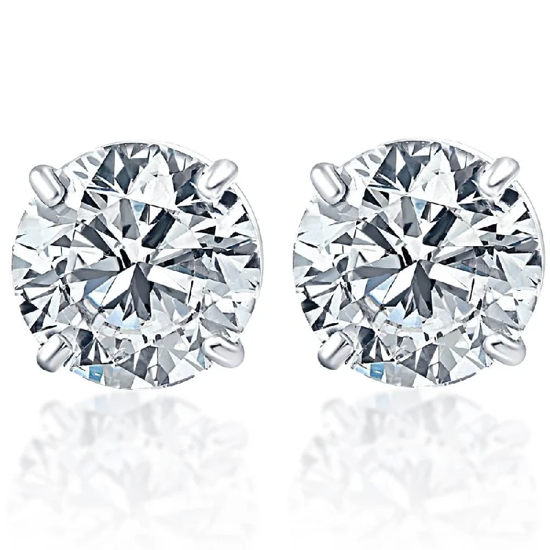 Adjustable Stud Earrings for Custom Fit -1/2ct VS Quality Round Brilliant Cut Natural Diamond Stud Earrings In Solid 950 Platinum