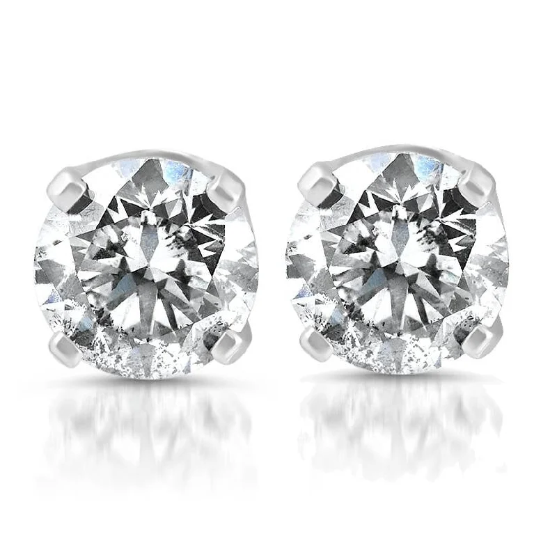 Stud Earrings for Wellness Routine -1/4ct Diamond Stud Earrings White Gold