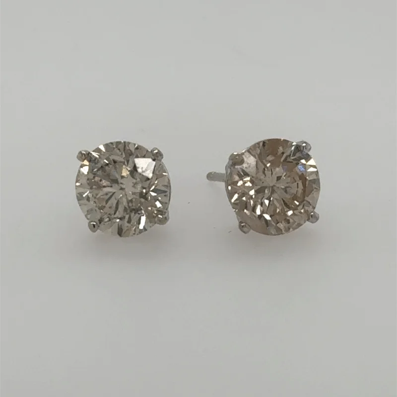 Detachable Stud Earrings with Charms -14K White Gold 3.13ctw Diamond Stud Earrings