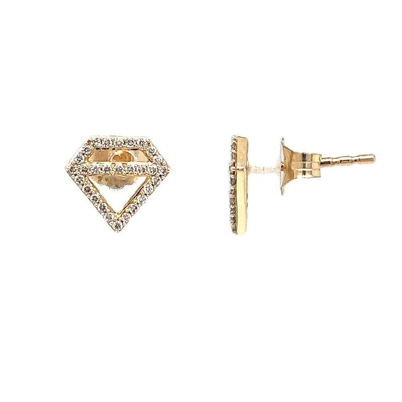 Detachable Stud Earrings with Charms -14K "Diamond" Diamond Stud Earrings