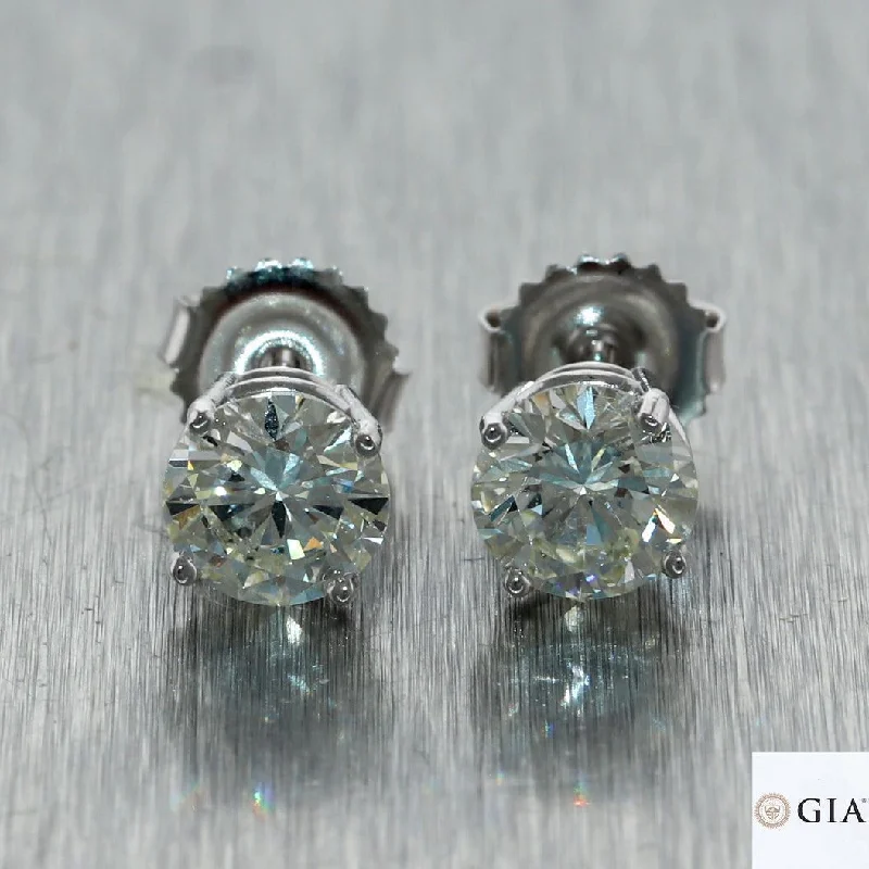 Gemstone Stud Earrings for Color -2.00ctw Round Brilliant Cut L/VS2-SI1 Diamond 14k White Gold 6mm Stud Earrings