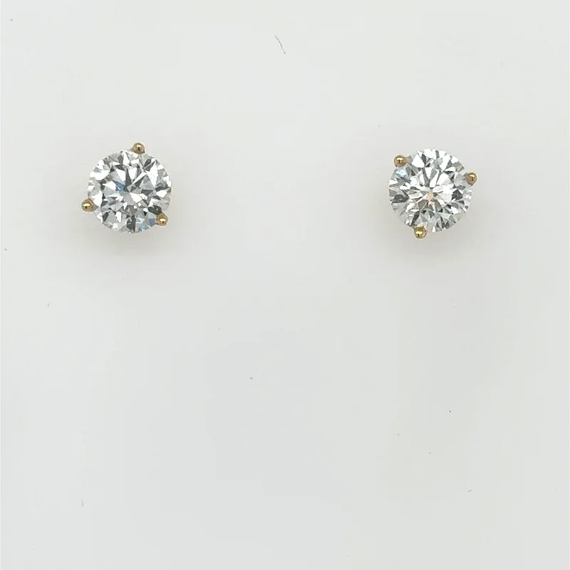 Stud Earrings for Wedding Ceremony -14K Yellow Gold 2.53ctw Lab Grown Diamond Stud Earrings