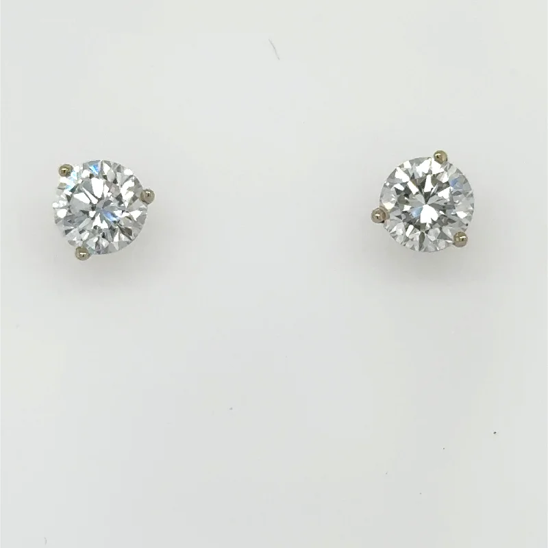 Stud Earrings for Prom Night -14K White Gold 3.03ctw Lab Grown Diamond Stud Earrings