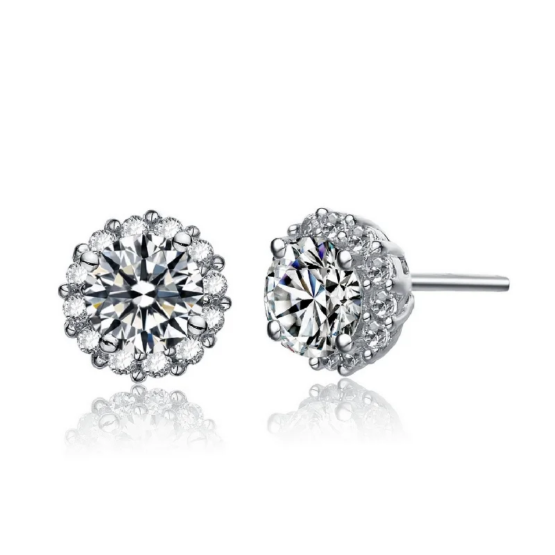 Geometric Stud Earrings for Trend -Marie Midi Zirconia Stud Earrings