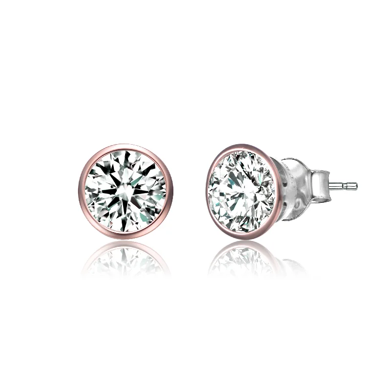 Retro Stud Earrings for Nostalgia -Marguerite Solitaire Stud Earrings