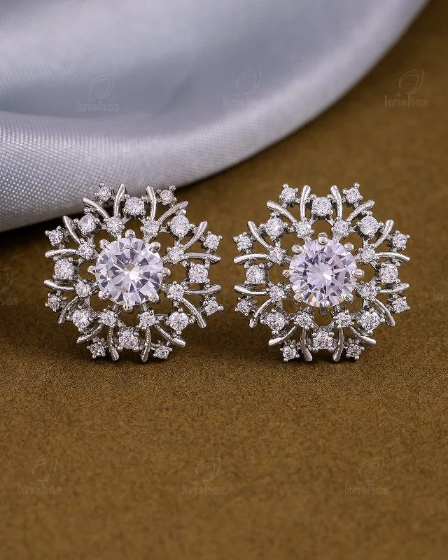 Indian Stud Earrings with Intricacy -Betty Cz Stud Earrings