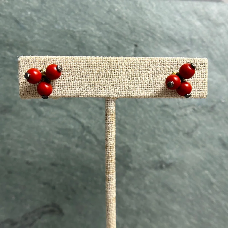 Indian Stud Earrings with Intricacy -Winterberry Stud Earrings