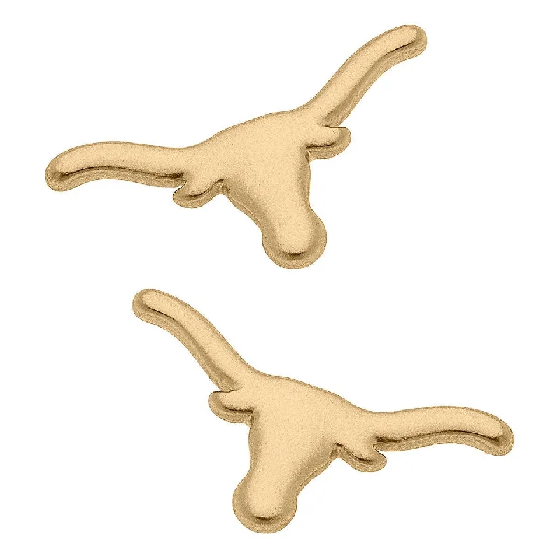 Stud Earrings with Knot Designs -Kathryn Texas Longhorns Stud Earrings