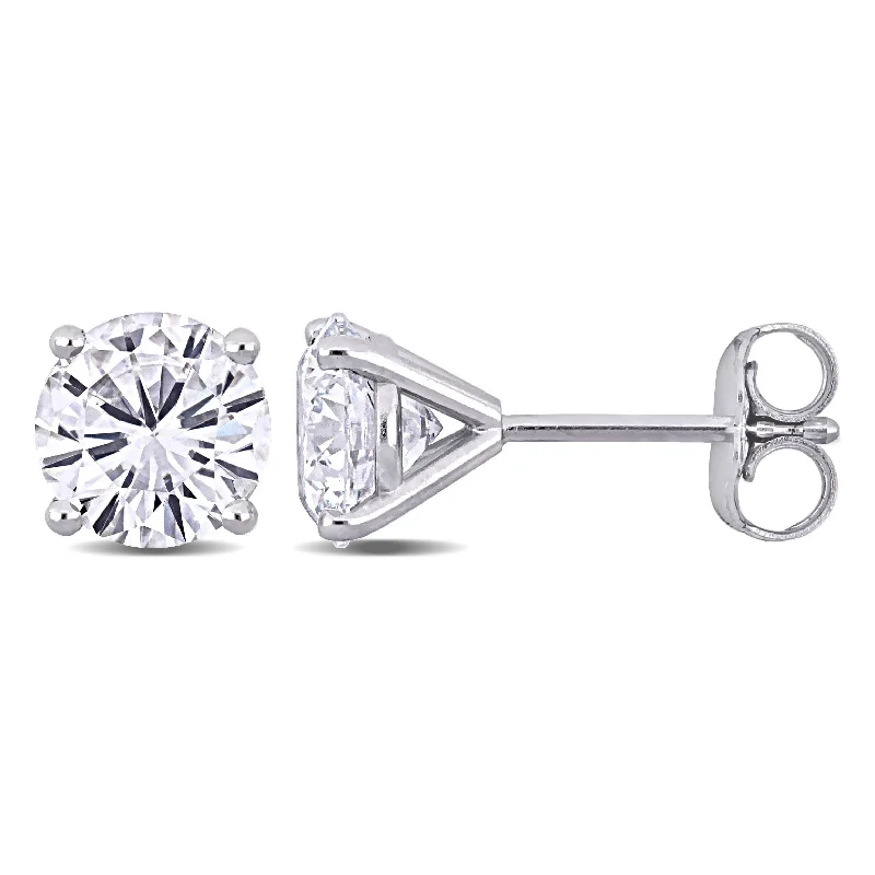 Stud Earrings with Etching -Created Forever by Miadora 2ct TDW Lab-Grown Diamond Stud Earrings in 14k White Gold