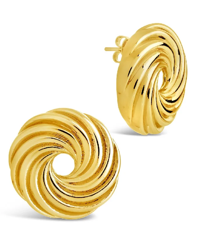 Oval Stud Earrings for Grace -Cruller Stud Earrings