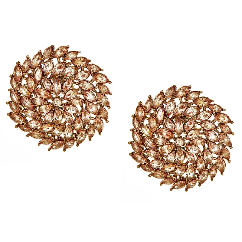 Magnetic Closure Stud Earrings for Easy -Zoya Stud Earrings in Champagne