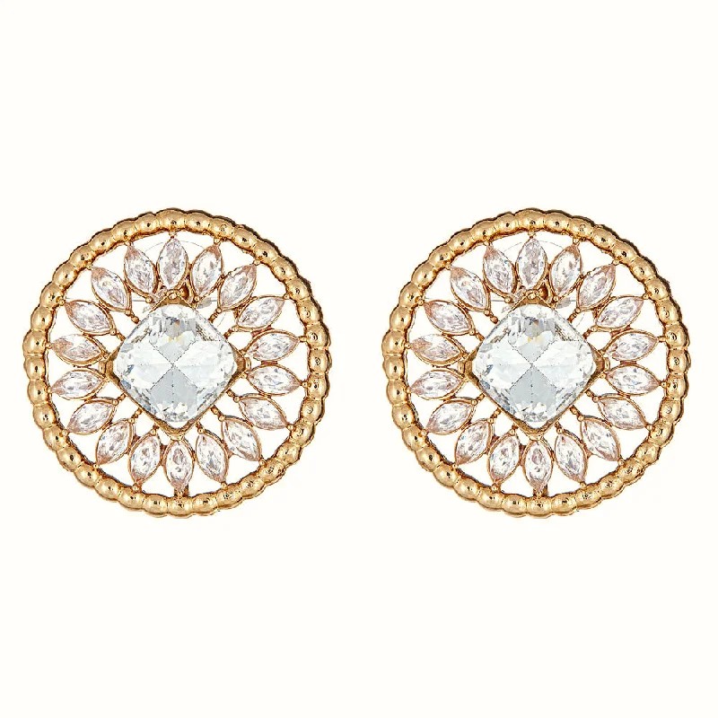 Tarnish Resistant Stud Earrings for Longevity -Neema Stud Earrings in Clear