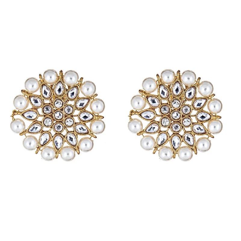 Contemporary Stud Earrings for Fashion -Evie Pearl Stud Earrings