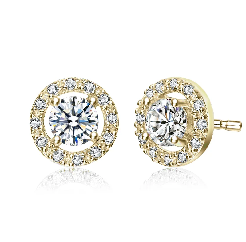 Crystal Stud Earrings for Sparkle -Palais Mini Halo Stud Earrings