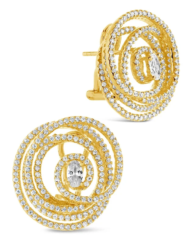 Crystal Stud Earrings for Sparkle -Elle CZ Circle Stud Earrings