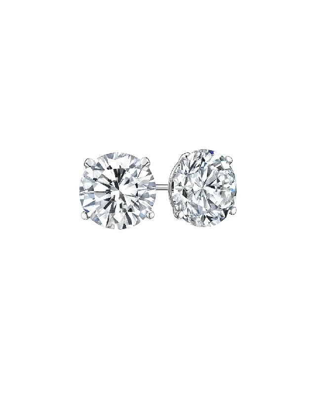 Stud Earrings with Symbolic Elements -Exquisite 8.00 Ctw Lab-Grown Diamond Round Stud Earrings In 14K White Gold