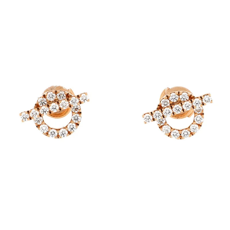 Stud Earrings for Yoga Session -Finesse Stud Earrings 18K Rose Gold and Diamonds