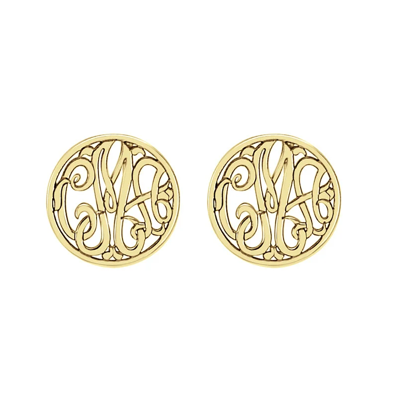 Stud Earrings with Animal Motifs -Fink's 10mm Classic Monogram Stud Earrings