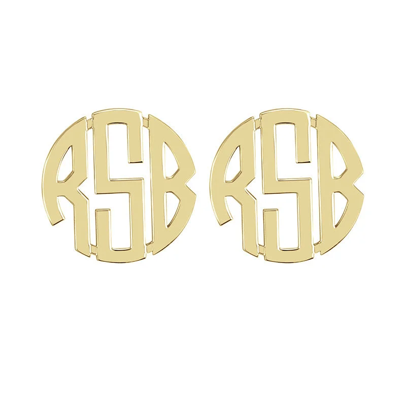 Stud Earrings with Knot Designs -Fink's 20mm Original Monogram Stud Earrings