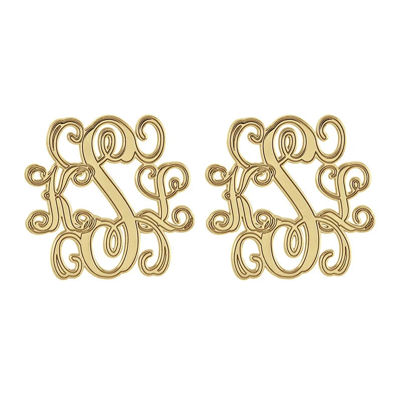 Stud Earrings with Infinity Symbols -Fink's 20mm Traditional Monogram Stud Earrings