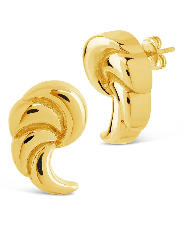 Stud Earrings with Knot Designs -French Horn Stud Earrings