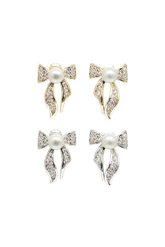 Stud Earrings with Star Motifs -Freshwater Pearl Butterfly Stud Earrings Set