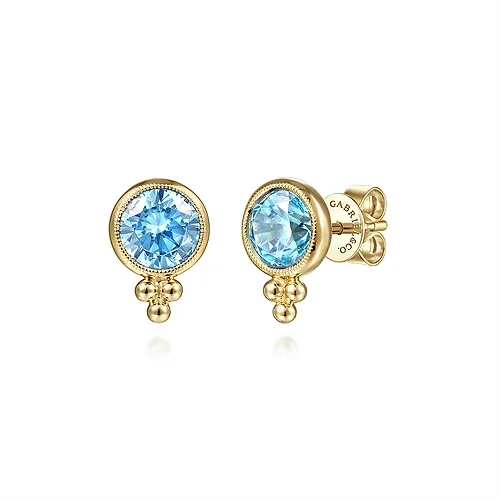 Small Stud Earrings for Delicate -Gabriel & Co. Blue topaz Stud Earrings