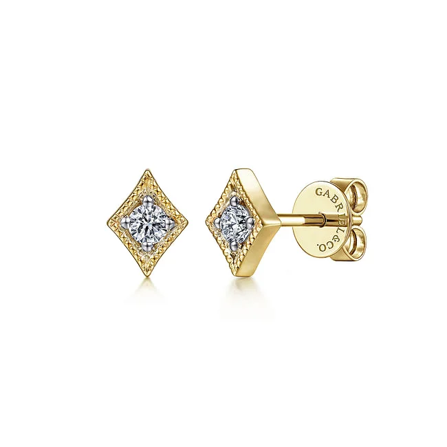 Stud Earrings for Birthday Celebration -Gabriel & Co. Yellow Diamond Stud Earrings