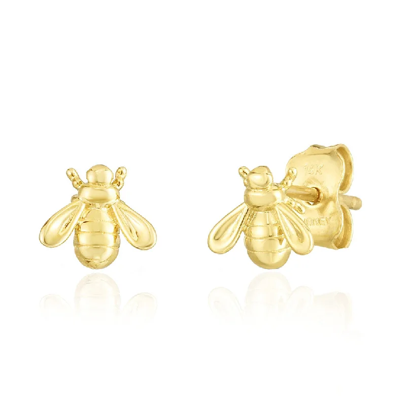 Gold Stud Earrings for Women -Gold Bumble Bee Stud Earrings