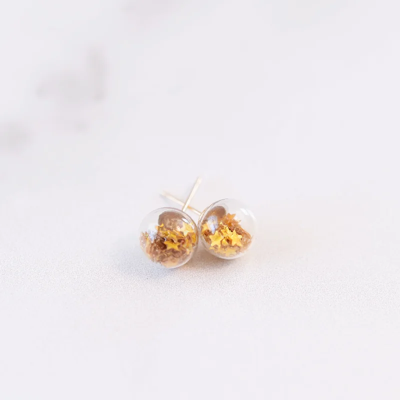 Adjustable Stud Earrings for Custom Fit -Gold | Mini Star Confetti Stud Earrings