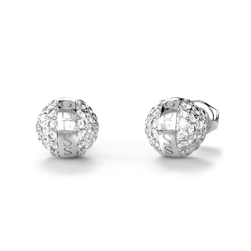 Waterproof Stud Earrings for Outdoor -Guess Stainless Steel 7mm Crystal Bead Stud Earrings