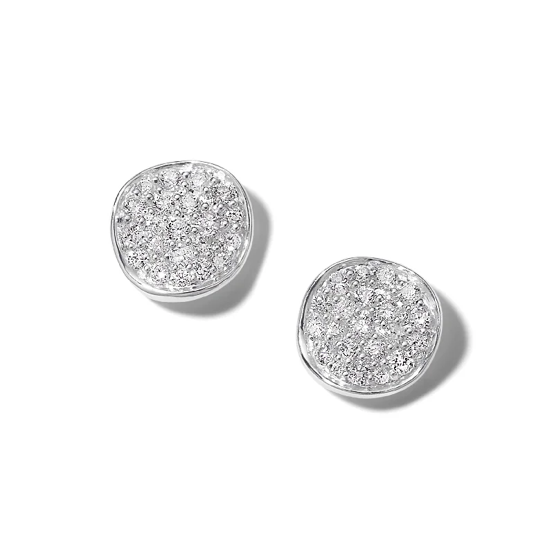 Vintage Stud Earrings with Patina -IPPOLITA Stardust Sterling Silver Flower Mini Stud Earrings with Diamonds