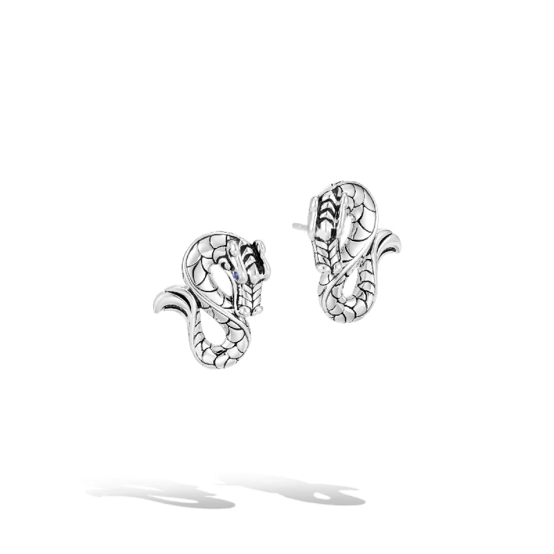 Lead Free Stud Earrings for Health -John Hardy Legends Sterling Silver Naga Stud Earrings