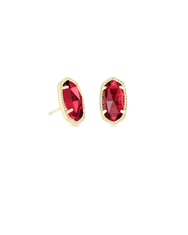 Stud Earrings with Wave Designs -Kendra Scott  Ellie Stud Earrings Gold Clear Berry