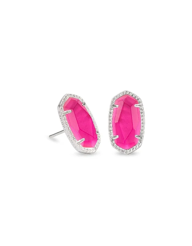 Stud Earrings with Floral Motifs -Kendra Scott  Ellie Stud Earrings Rhodium Azalea Illusion