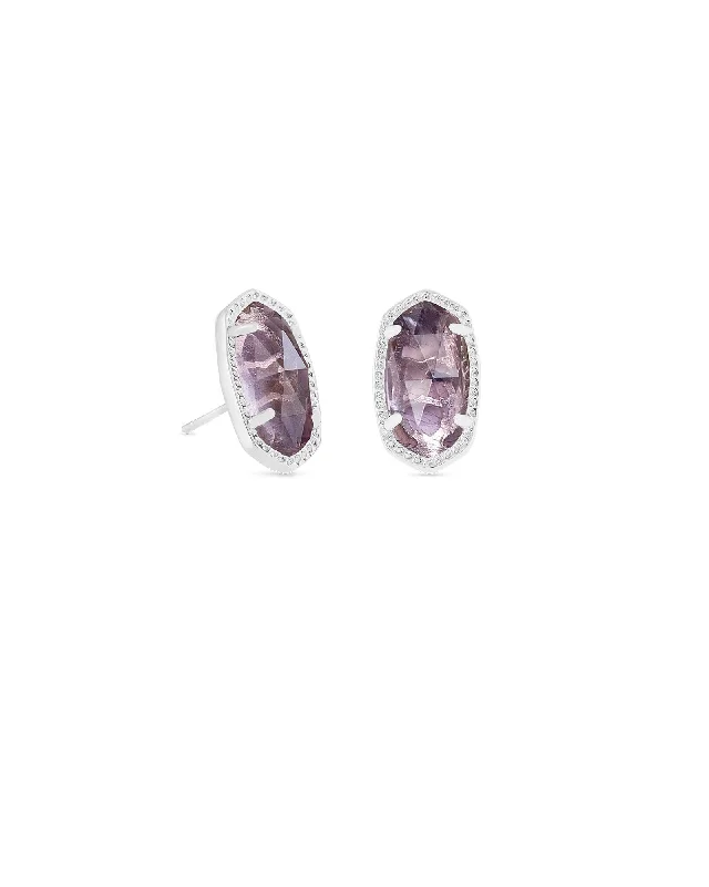 Stud Earrings for Shopping Trip -Kendra Scott  Ellie Stud Earrings Rhodium Purple Amethyst