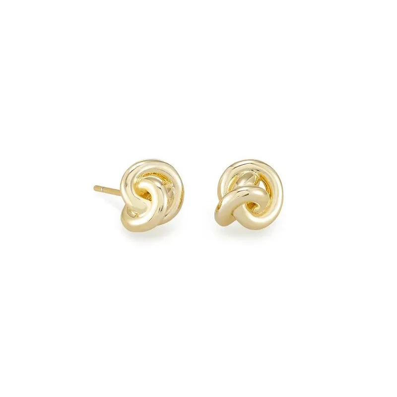 Stud Earrings with Rhinestones -Kendra Scott | Presleigh Love Knot Stud Earrings in Gold