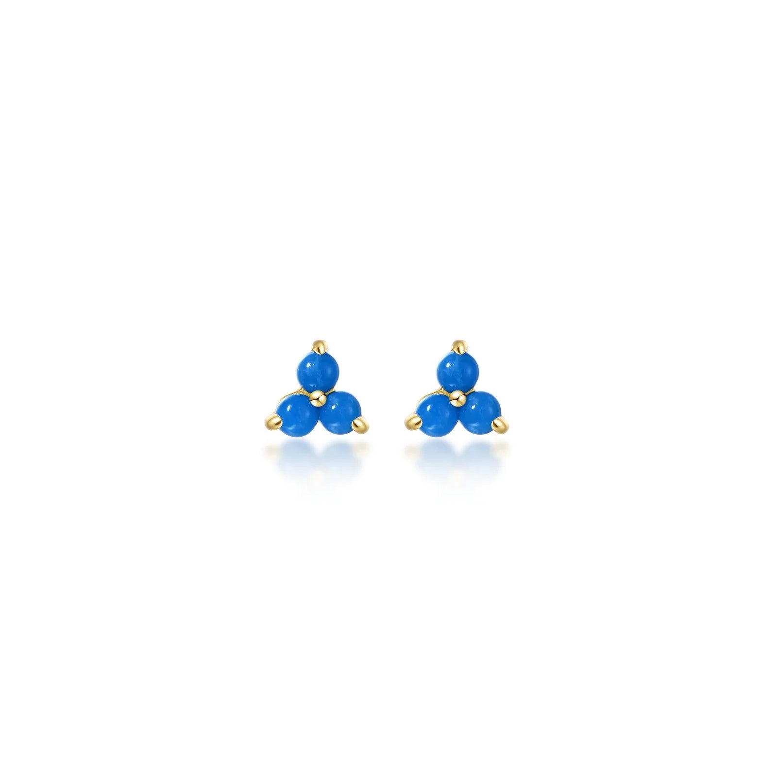 Stud Earrings with Leaf Motifs -Lafonn Charming Turquoise Trinity Stud Earrings E0633TQG