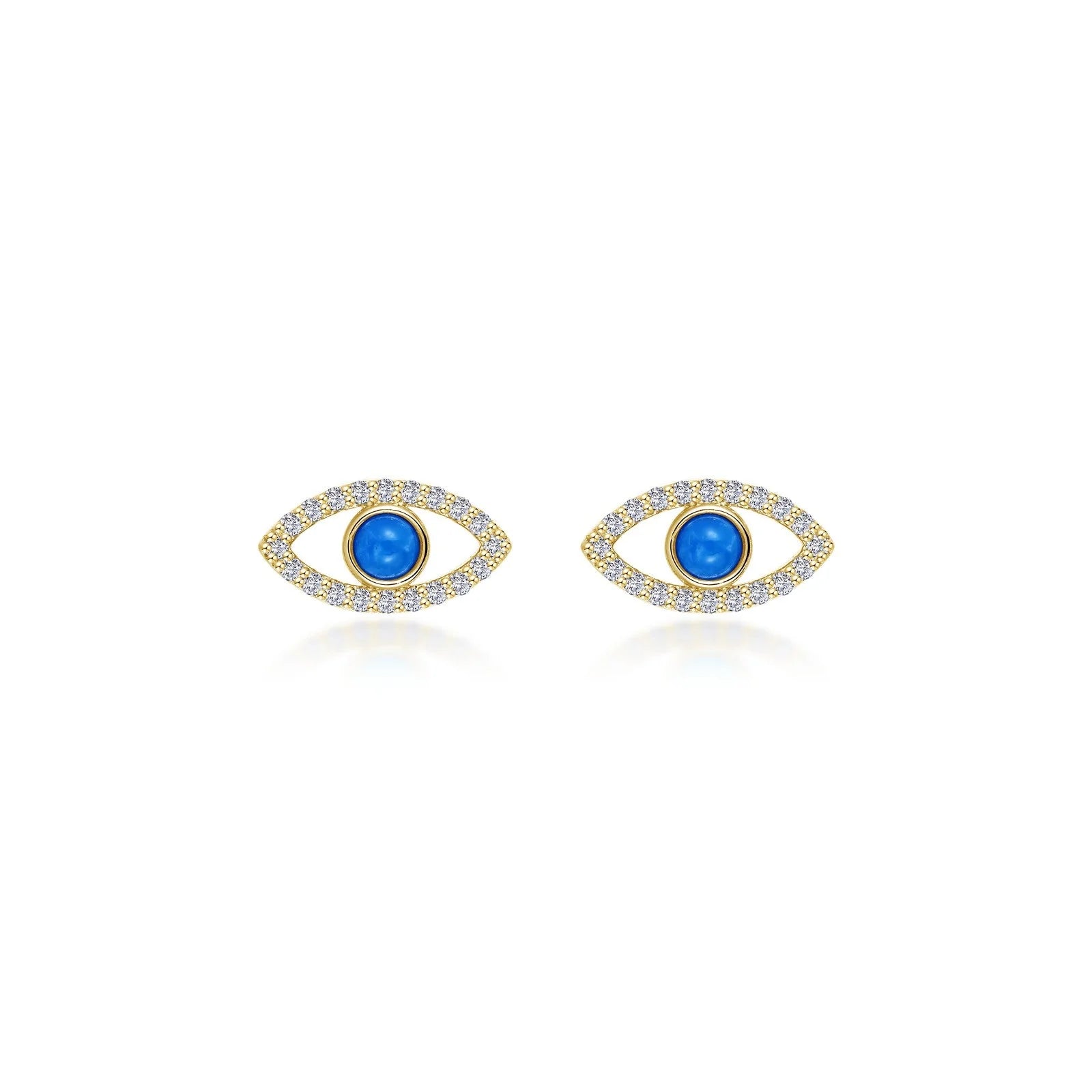 Stud Earrings with Symbolic Elements -Lafonn Reconstituted Turquoise Evil Eye Stud Earrings E0635TQG00