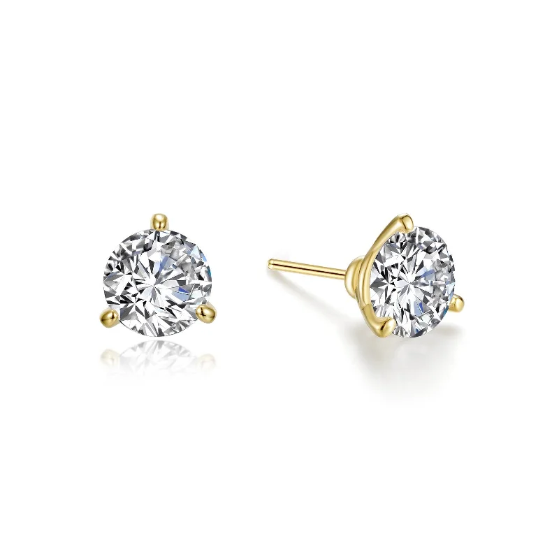 Stud Earrings with Knot Designs -Lafonn Simulated Diamond 2.0ct Martini Stud Earrings E0205CLG