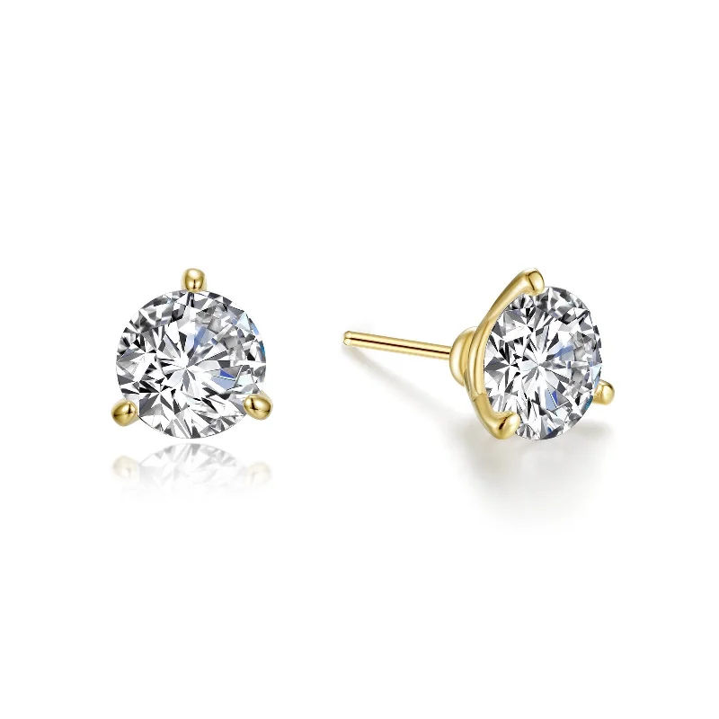 Stud Earrings with Vine Designs -Lafonn Simulated Diamond 2.50ct Martini Stud Earrings E0204CLG