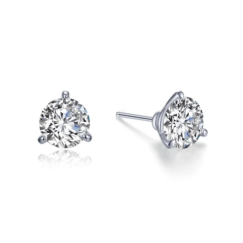 Stud Earrings with Crown Designs -Lafonn Simulated Diamond 2.50ct Martini Stud Earrings E0204CLP00