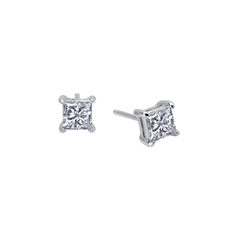 Stud Earrings for Wellness Routine -Lafonn Simulated Diamond 1.00ct Princess Stud Earrings E0113CLP