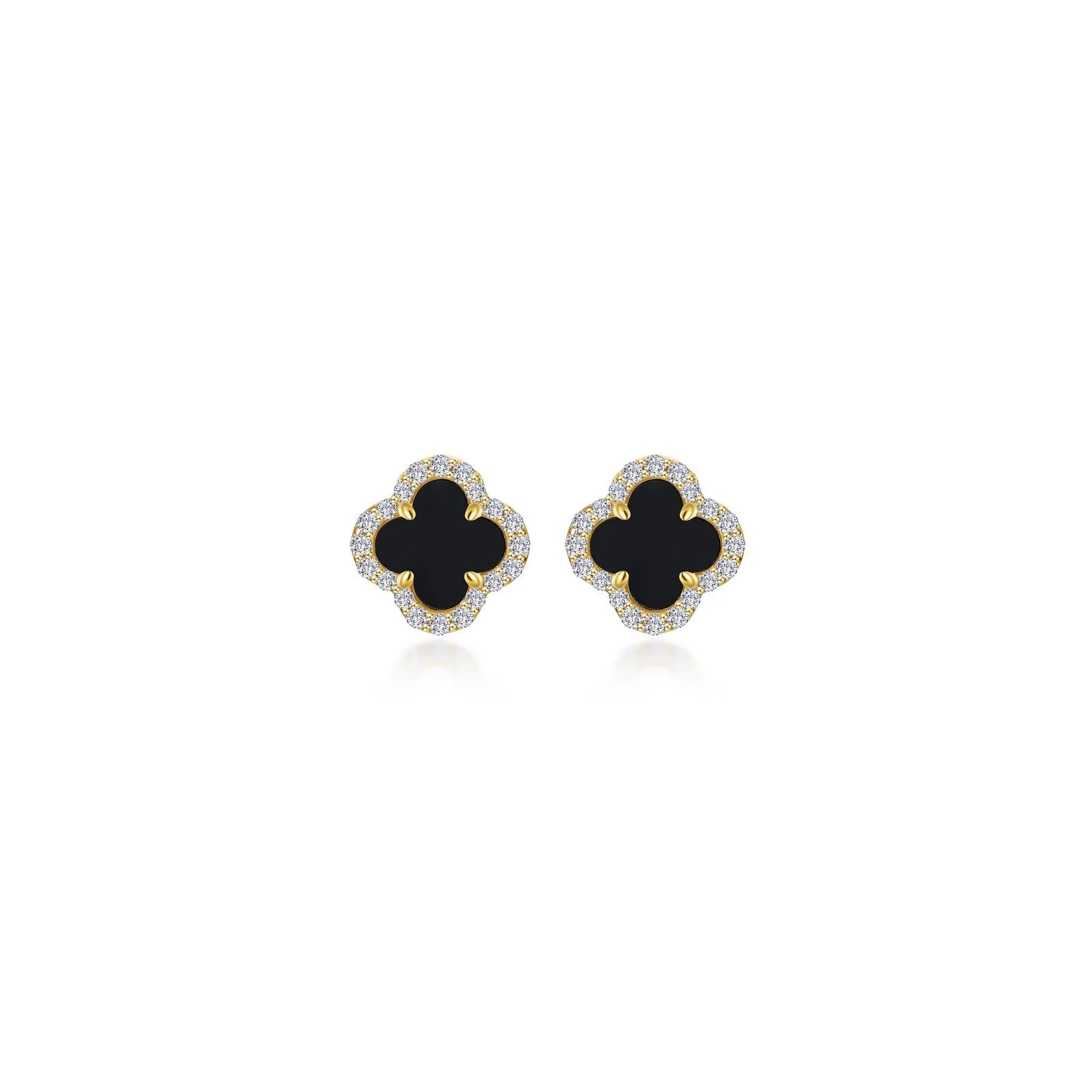 Stud Earrings for Christmas Party -Lafonn Simulated Diamond & Black Onyx Halo Stud Earrings E0609OXG00