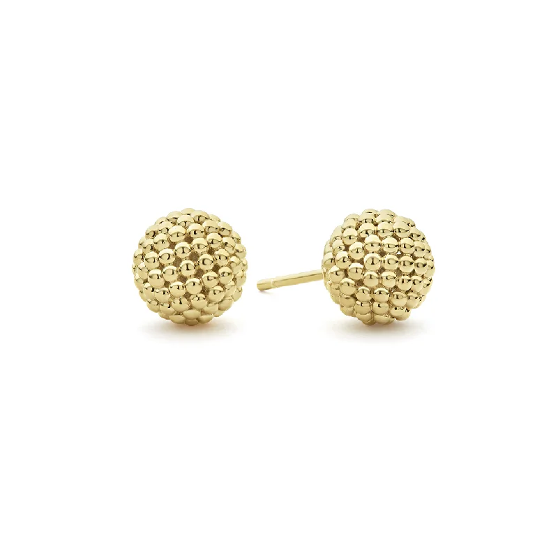 Stud Earrings for Casual Outfit -LAGOS Caviar Gold Beaded Stud Earrings