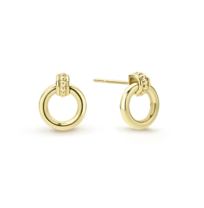 Stud Earrings for Christmas Party -LAGOS Gold & Black Caviar 18K Gold Circle Stud Earrings